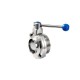 4 Gear Pull Handle Sanitary Butterfly Valve With Thread And Weld Connection