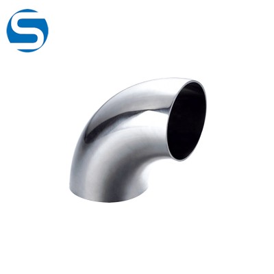 90 degree polished stainless steel ss304/304L 316L Butt-Weld sanitary Bend pipe fitting long Radius elbow